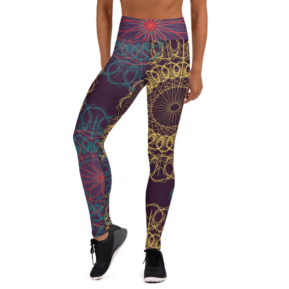 Earth Witch Print Yoga Leggings, 2XL-6XL - Cosmic Drifters