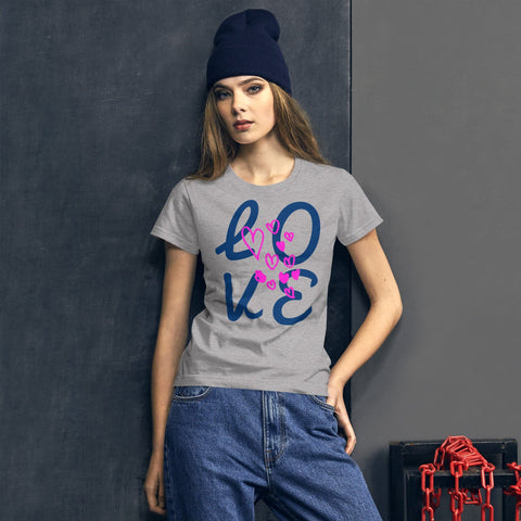 "LOVE Big" Women's Short Sleeves  Lettering T-shirt